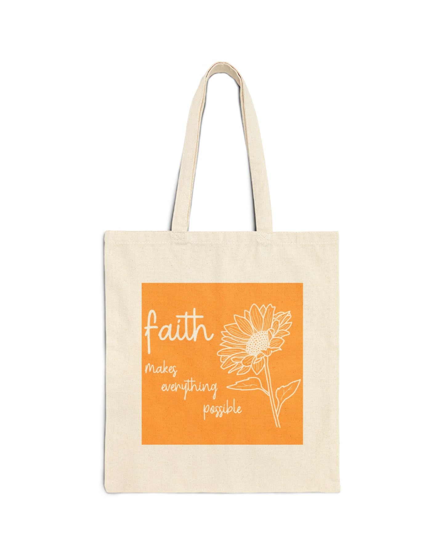 "Faith and Sunflowers" Tote Bag